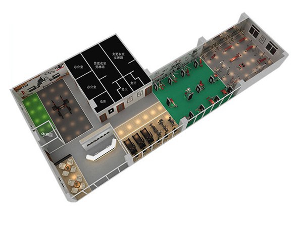800平方健身房配置方案-广西haobotiyu-好博健身器材有限公司