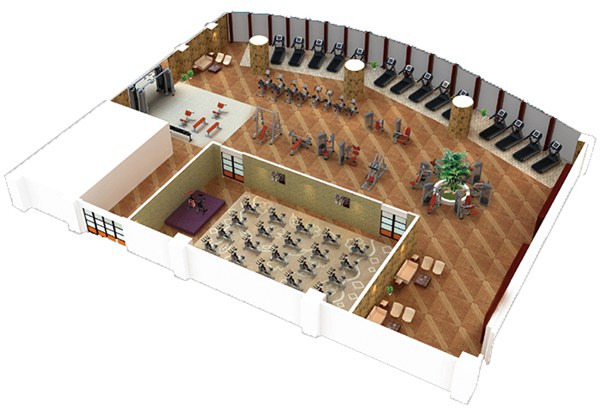 500平方健身房配置方案-广西haobotiyu-好博健身器材有限公司