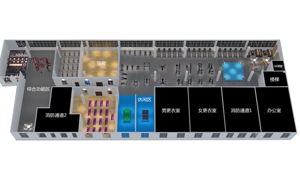 2000平方健身房配置方案-广西haobotiyu-好博健身器材有限公司
