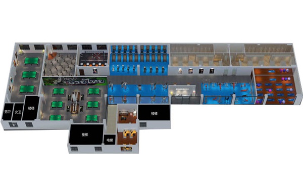 1200平方健身房配置方案-广西haobotiyu-好博健身器材有限公司